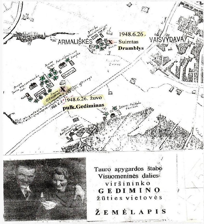 Pulkininko dr. Alfonso Vabalo- Gedimino žūties vietovės planas